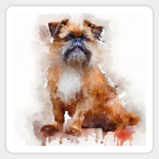 Brussels Griffon Watercolor - Dog Lovers Sticker